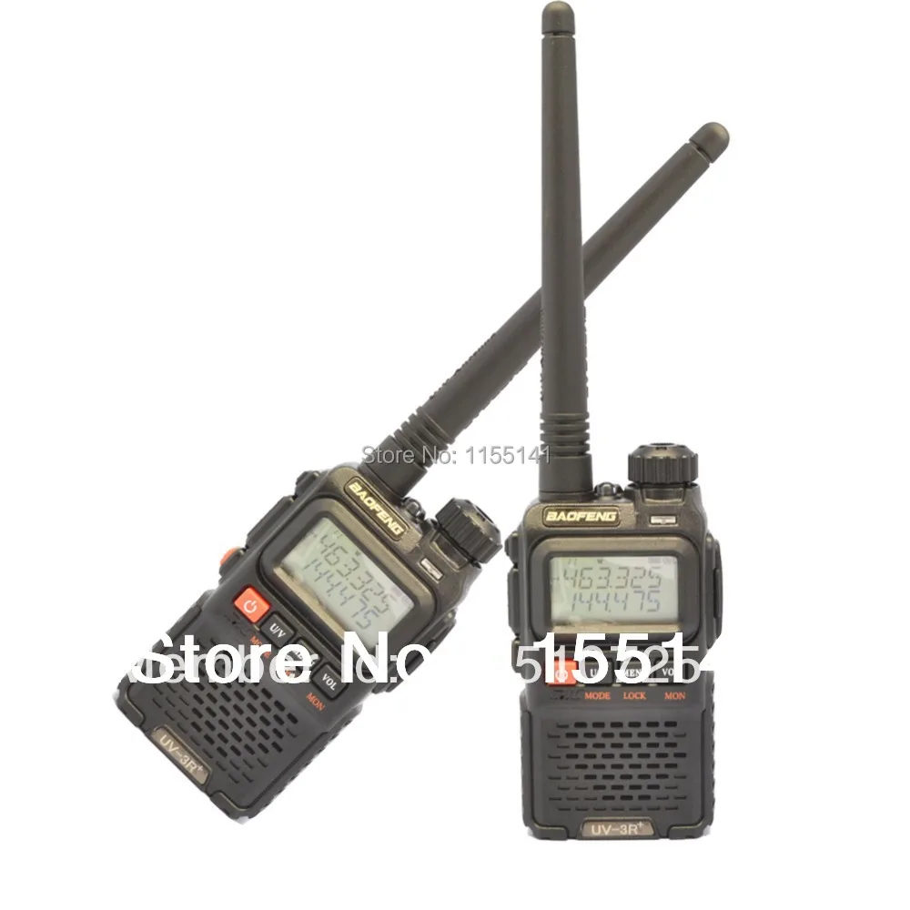 

2-PCS New 2016 Black BaoFeng UV-3R+ Plus Walkie Talkie136-174 /400-470Mhz Two Way Radio + Free shipping+Earpiece