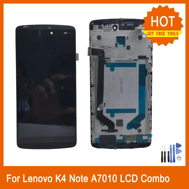 Фото Для lenovo K4 Note Vibe Lemon X3 Lite K51c78 A7010 ЖК экран 5 "сенсорный дигитайзер полная сборка с