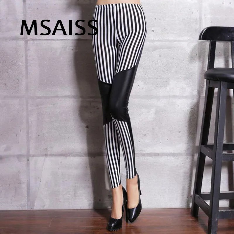 MSAISS Striped stitching Women Leggings Faux Leather Leggings One Size Sexy Pants Leggins
MSAISS Striped stitching Women Leggings Faux Leather Leggings One Size Sexy Pants Leggins