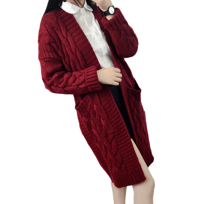 Long Style Twist Sweater Womens Autumn Winter Casual Loose Student Knitting Cardigans Deep V Neck Thick Invierno Outerwear XH863
Long Style Twist Sweater Womens Autumn Winter Casual Loose Student Knitting Cardigans Deep V Neck Thick Invierno Outerwear XH863