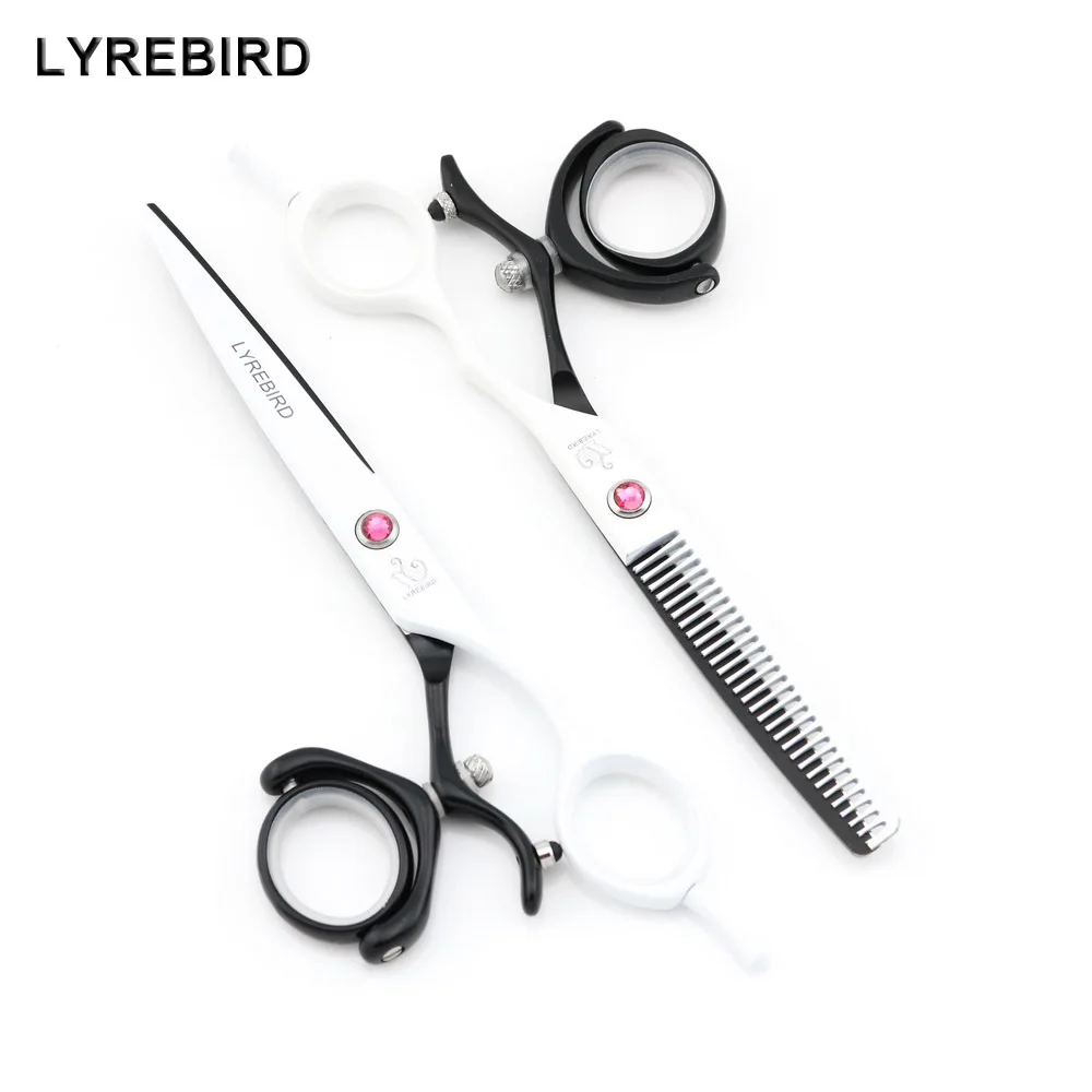 Japan Hair Scissors 6 INCH White Black 360 Swivel Hairdressing Scissors Japan Hair Shears Thinning Shears Lyrebird NEW
Japan Hair Scissors 6 INCH White Black 360 Swivel Hairdressing Scissors Japan Hair Shears Thinning Shears Lyrebird NEW