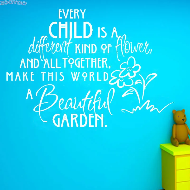 ZOOYOO Every Child Is A Different Kind Of Flower Wall Sticker Home Decor Nursery Baby Room Decoration Wall Decals For Kids Room
ZOOYOO Every Child Is A Different Kind Of Flower Wall Sticker Home Decor Nursery Baby Room Decoration Wall Decals For Kids Room