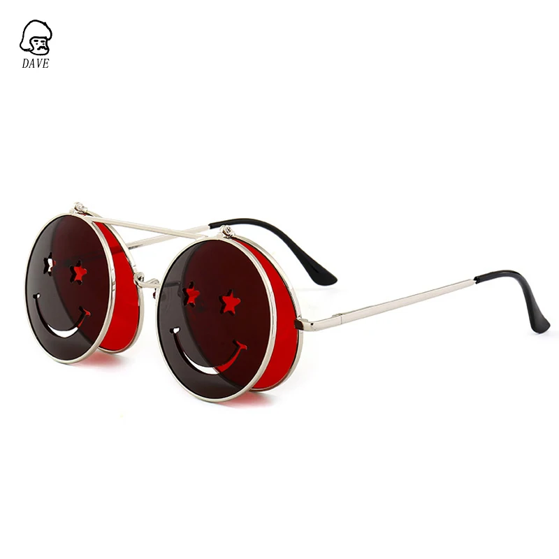 Dave Steampunk Round Sunglasses Women Vintage Flip Smiling Face Punk Metal Frame Red Yellow Green Lens Sun Glasses Female Uv400
Dave Steampunk Round Sunglasses Women Vintage Flip Smiling Face Punk Metal Frame Red Yellow Green Lens Sun Glasses Female Uv400