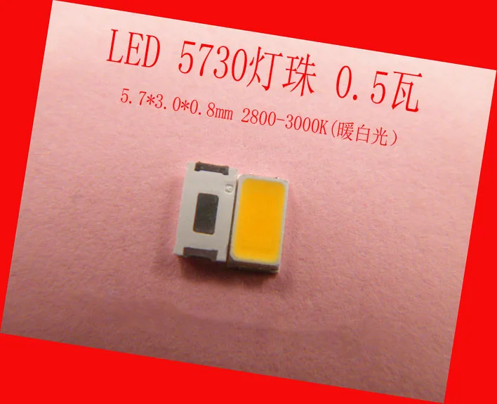 SMD LED lamp Beads LG 5730 0.5w 2.8-3.2v 2800-3200k warm White For LG TV backlight, Spotlights, Ceiling lamp bulb lamp
SMD LED lamp Beads LG 5730 0.5w 2.8-3.2v 2800-3200k warm White For LG TV backlight, Spotlights, Ceiling lamp bulb lamp