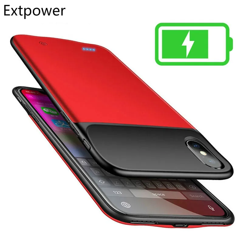 Фото Extpower 4000 мАч зарядное устройство чехол для iphone X XS Мягкий ТПУ Рамка - купить