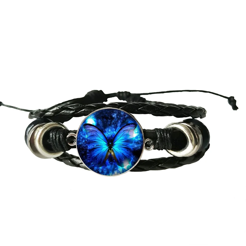Blue Butterfly Leather bracelet fashion vintage Glass bracelet dome Cabochon Round steampunk bracelet Jewelry
Blue Butterfly Leather bracelet fashion vintage Glass bracelet dome Cabochon Round steampunk bracelet Jewelry