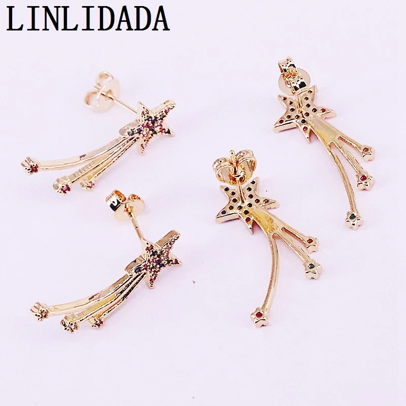 8Pairs Gold Jewelry Micro Pave Colorful CZ Zirconia Star stud Earrings For Women Girls
8Pairs Gold Jewelry Micro Pave Colorful CZ Zirconia Star stud Earrings For Women Girls