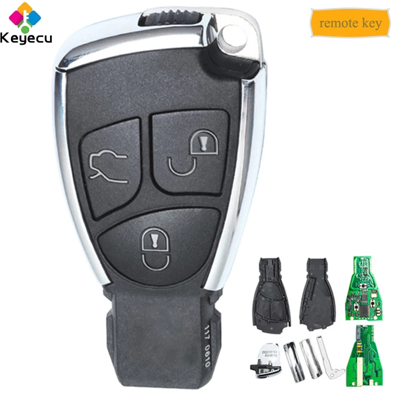 KEYECU Replacement New Uncut Smart Remote Control Car Key With 3 Buttons & 315MHz Frequency - FOB for Mercedes-Benz Before 2014
KEYECU Replacement New Uncut Smart Remote Control Car Key With 3 Buttons & 315MHz Frequency - FOB for Mercedes-Benz Before 2014
