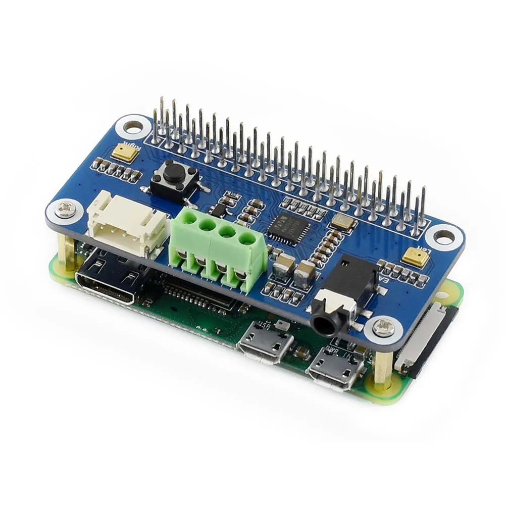 WM8960 Hi-Fi Sound Card HAT for Raspberry Pi Zero/Zero W/Zero WH/2B/3B/3B+, Stereo CODEC, Play/Record
WM8960 Hi-Fi Sound Card HAT for Raspberry Pi Zero/Zero W/Zero WH/2B/3B/3B+, Stereo CODEC, Play/Record