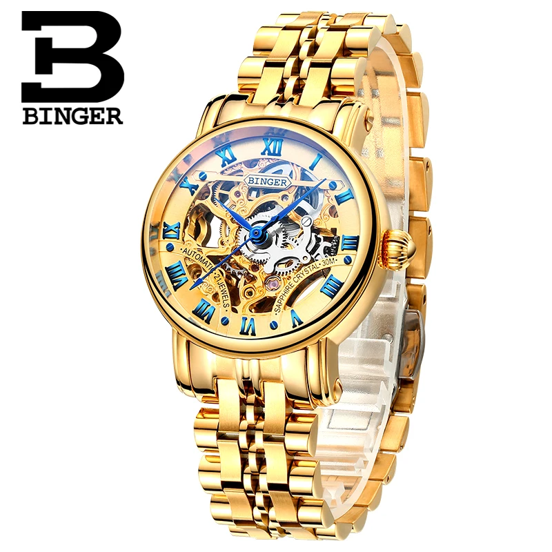 BINGER Transparent Case 2019 Fashion Golden Stainless Steel Women Mechanical Watch Top Brand Luxury Skeleton Watches
BINGER Transparent Case 2019 Fashion Golden Stainless Steel Women Mechanical Watch Top Brand Luxury Skeleton Watches