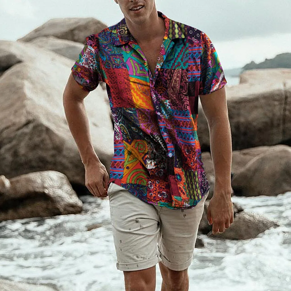 Hawaiian Shirt Men Ethnic Style Printing Short Sleeve Casual Blouse Male Summer Harajuku Turn-down Collar Streetwear Camisas
Hawaiian Shirt Men Ethnic Style Printing Short Sleeve Casual Blouse Male Summer Harajuku Turn-down Collar Streetwear Camisas