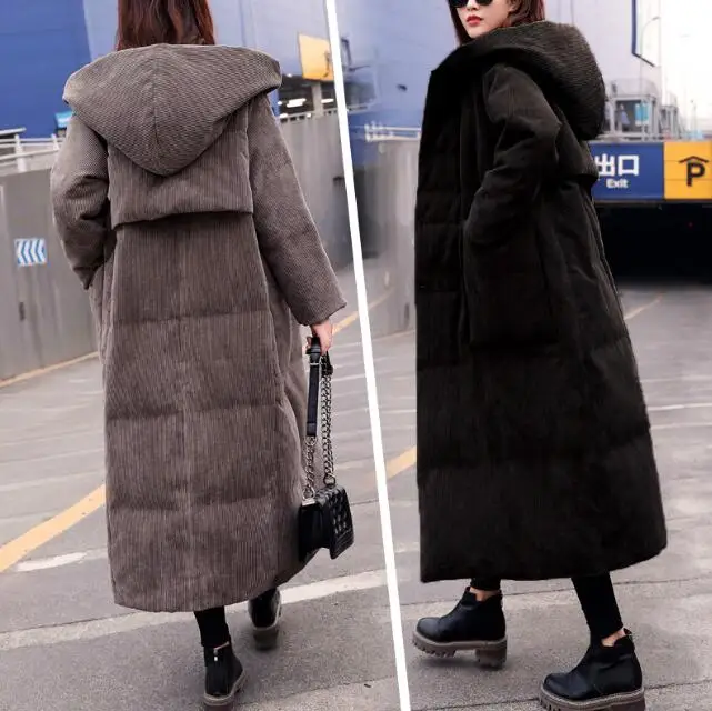 Corduroy Women Winter Down Coat Large Collar Warm Down Coat Women Long Winter Coat
Corduroy Women Winter Down Coat Large Collar Warm Down Coat Women Long Winter Coat