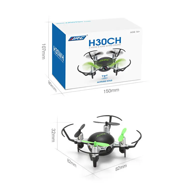 

JJR/C H30CH Mini RC Drone 2.4GHz 4CH 6 Axis Gyro with 2.0MP HD Camera Drones RC Quadcopter Headless Mode Flying Helicopter