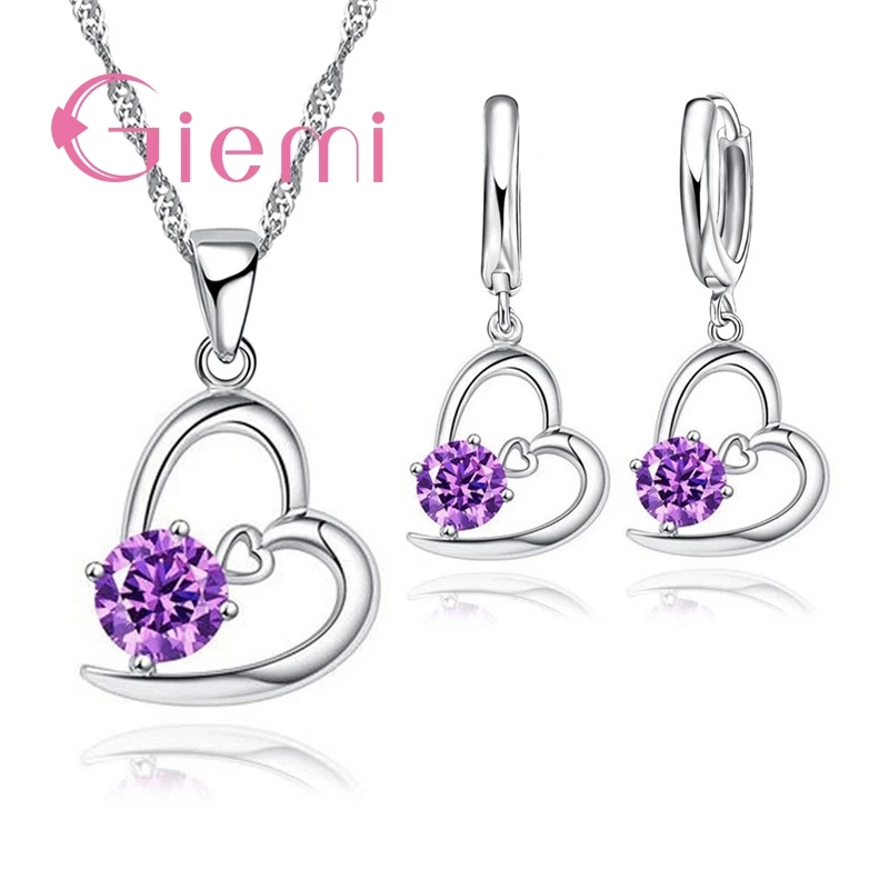 New 925 Sterling Silver Heart Popular Charm Jewelry Sets For Women Young Girl Pendant Necklace Earring Romantic Crystal CZ
New 925 Sterling Silver Heart Popular Charm Jewelry Sets For Women Young Girl Pendant Necklace Earring Romantic Crystal CZ