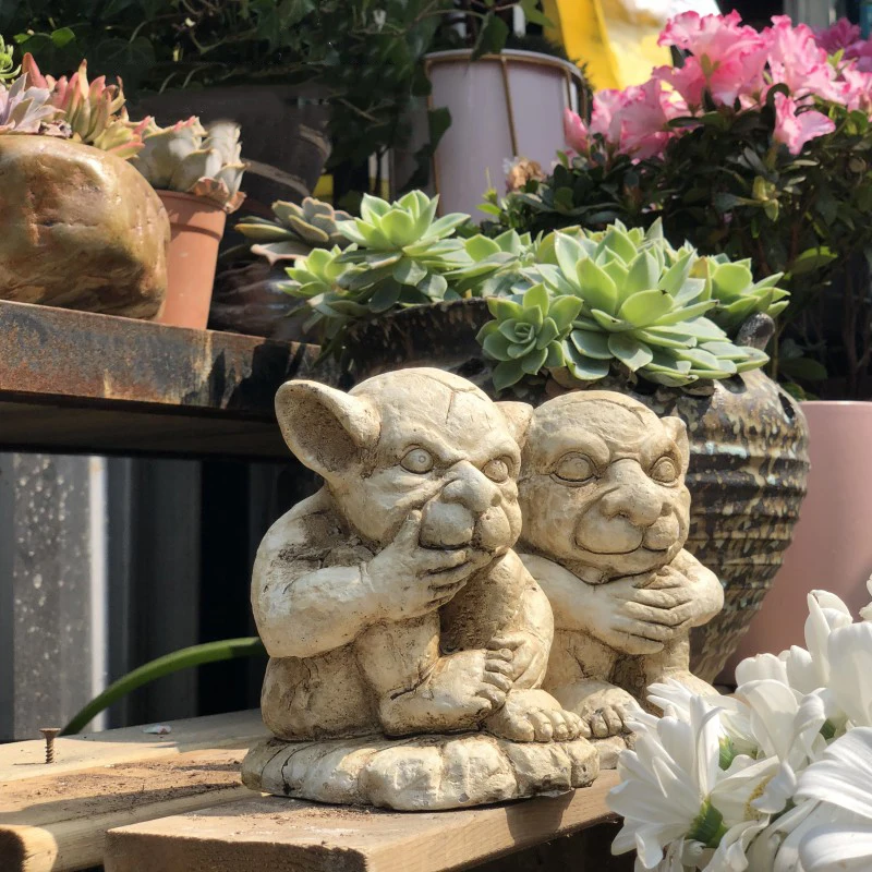 

Outdoor Garden Cute Cement Monster Statues Ornaments Home Courtyard Sculpture Crafts Park Balcony Table Figurines Decoration Art