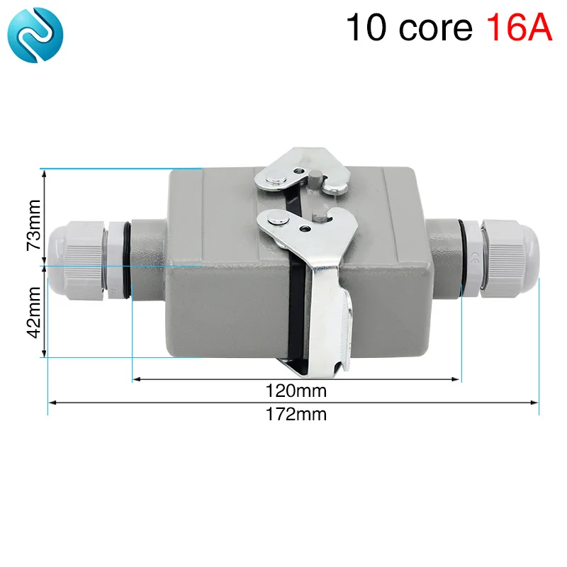 Rectangular heavy duty connector 10 core butt type He-010 waterproof socket connector for aerospace industry 16A high quality
Rectangular heavy duty connector 10 core butt type He-010 waterproof socket connector for aerospace industry 16A high quality
