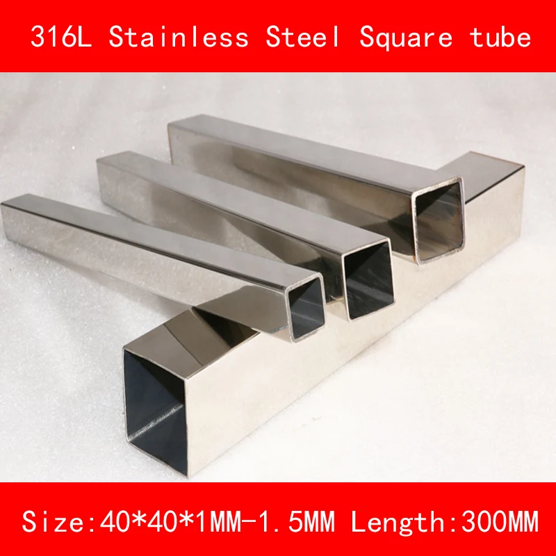 316L Stainless steel square tube length side 40*40mm Wall thickness 1mm 1.5mm Length 300mm square metal pipe
316L Stainless steel square tube length side 40*40mm Wall thickness 1mm 1.5mm Length 300mm square metal pipe