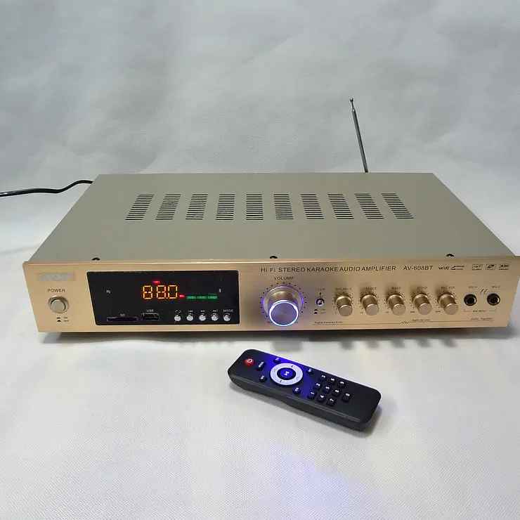 AV-608BT, домашний 5-канальный Hi-Fi усилитель для домашнего кинотеатра, караоке, AV усилитель высокой мощности, радио, Bluetooth усилитель мощности
AV-608BT, домашний 5-канальный Hi-Fi усилитель для домашнего кинотеатра, караоке, AV усилитель высокой мощности, радио, Bluetooth усилитель мощности