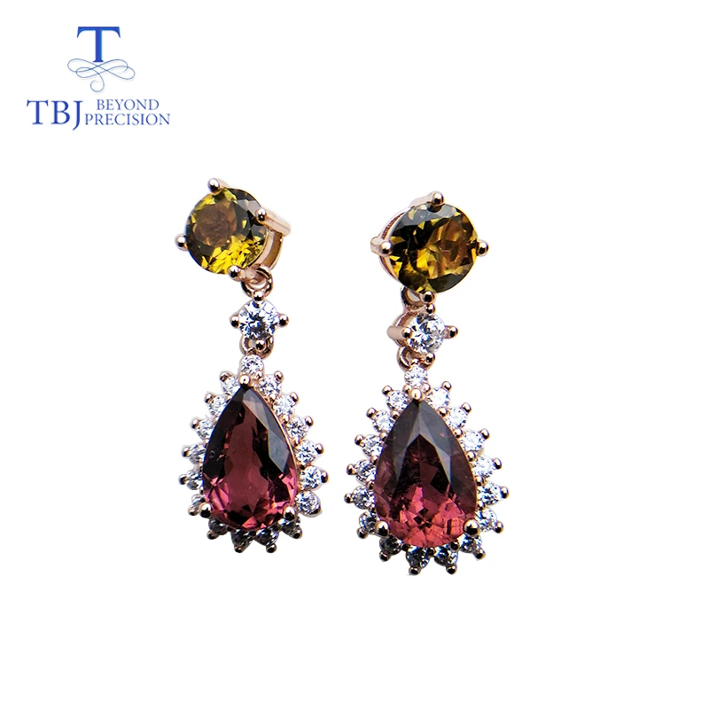 Женский турмалиновый драгоценный камень TBJ разноцветные ювелирные украшения из