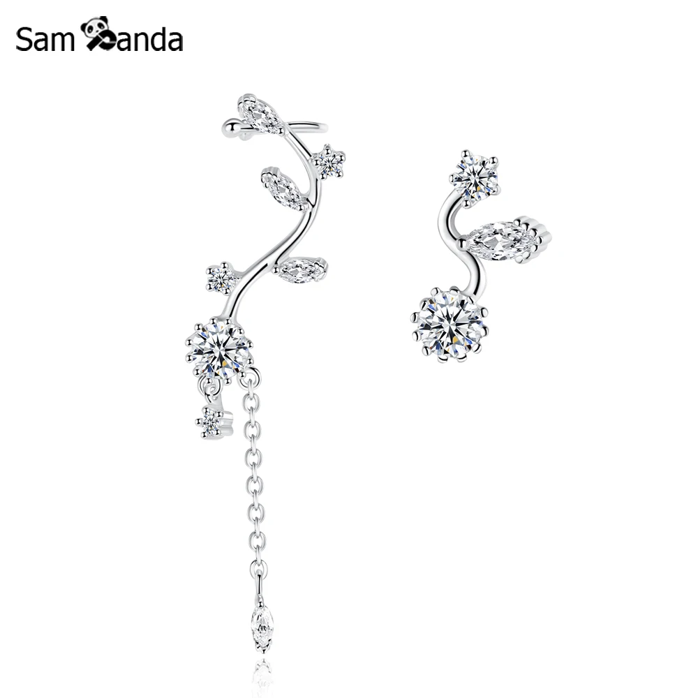 New 100% 925 Sterling Silver Elegant Full Crystal Tree Post Hanging Asymmetric Long Stud Earrings For Women DIY Jewelry
New 100% 925 Sterling Silver Elegant Full Crystal Tree Post Hanging Asymmetric Long Stud Earrings For Women DIY Jewelry