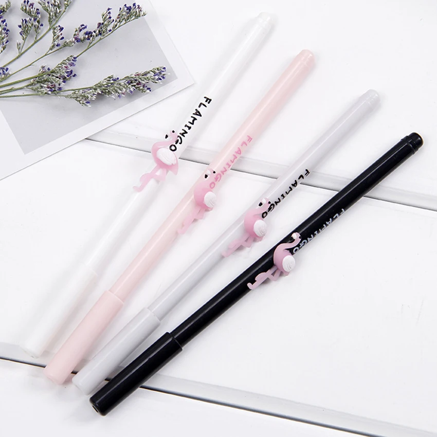 

0.28mm black Cute flamingos gel pens material stationery canetas escolar school office supplies Students gift