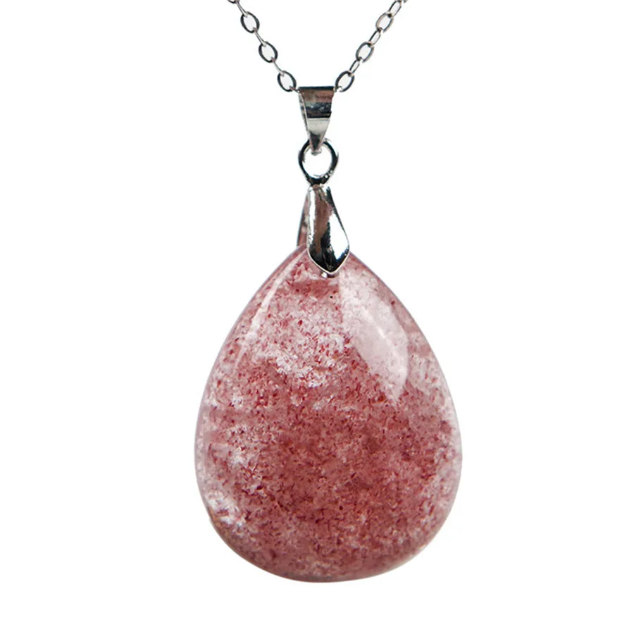 Genuine Natural Red Strawberry Quartz Crystal Transparent Stone Waterdrop Bead Necklace Lady Jewelry Pendant 36*24*9mm 
Genuine Natural Red Strawberry Quartz Crystal Transparent Stone Waterdrop Bead Necklace Lady Jewelry Pendant 36*24*9mm
