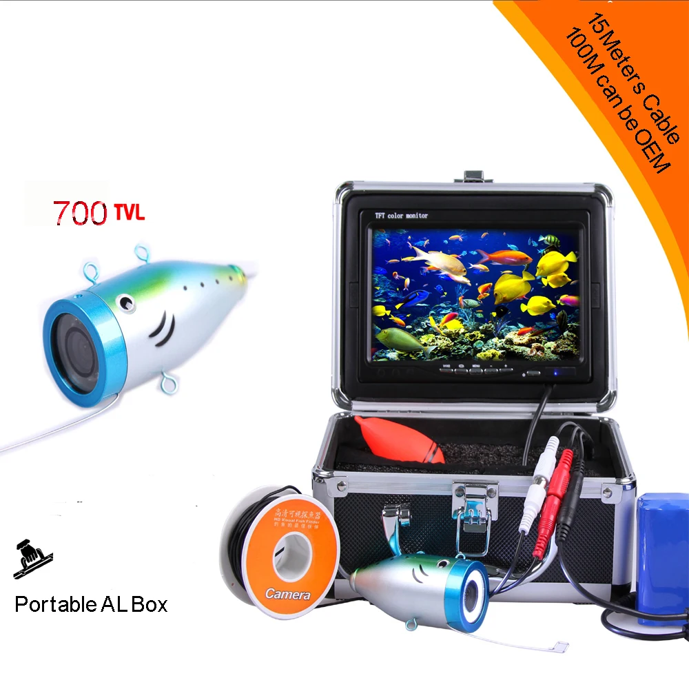 15 Meters Depth Fish Finder with Floating Assembly & 700TVL Underwater Camera & 7" Digital LCD Monitor Support 11 Languages
15 Meters Depth Fish Finder with Floating Assembly & 700TVL Underwater Camera & 7" Digital LCD Monitor Support 11 Languages