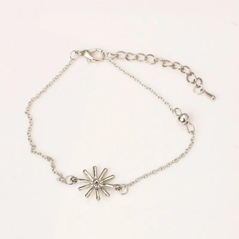 New fashion Gold color Sunflower Bracelet For Women Thin Charm flower bracelet Valentine's Day Gift Trendy Jewelry | Украшения и