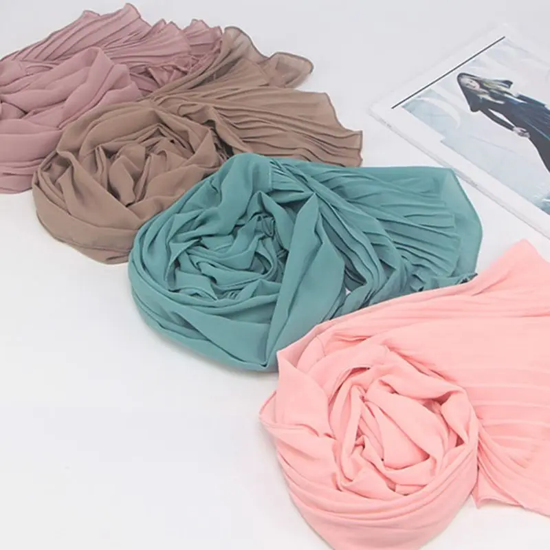 Women Ethnic Oversize Crinkle Chiffon Hijab Muslim Head Scarf Solid Color Pleated Ruffled Trim Shawls Islamic Head Wrap Headband
Women Ethnic Oversize Crinkle Chiffon Hijab Muslim Head Scarf Solid Color Pleated Ruffled Trim Shawls Islamic Head Wrap Headband