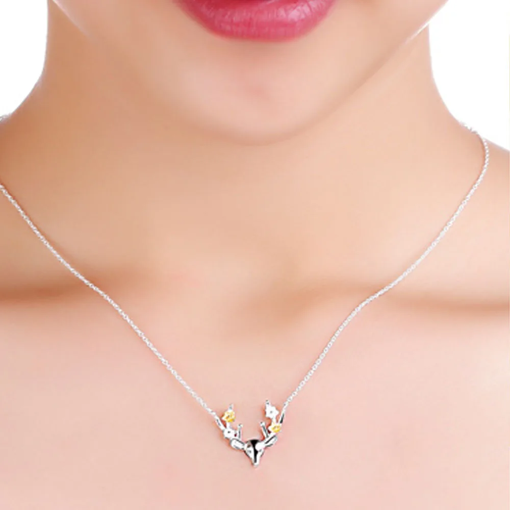 Simple 925 Sterling Silver Animal Deer Pendant Necklace For Women Long Chain Necklace For Men Christmas Party Jewelry Gifts
Simple 925 Sterling Silver Animal Deer Pendant Necklace For Women Long Chain Necklace For Men Christmas Party Jewelry Gifts