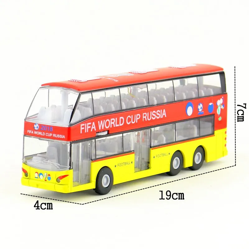 1:32 Scale World Cup Football Sightseeing Bus Toy Car Diecast Model Pull Back Sound & Light Educational Collection Gift For Kid
1:32 Scale World Cup Football Sightseeing Bus Toy Car Diecast Model Pull Back Sound & Light Educational Collection Gift For Kid