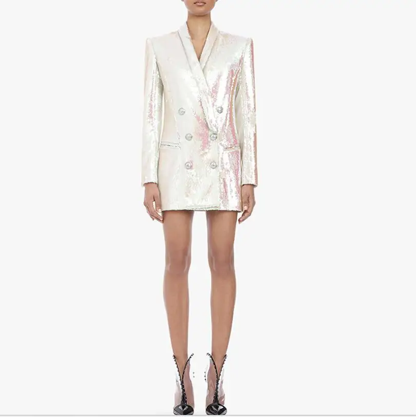 2019 Newest Style Women's Double Breasted Long Sleeve Slim Dress Sequines Suit Jacket Dress High Quality
2019 Newest Style Women's Double Breasted Long Sleeve Slim Dress Sequines Suit Jacket Dress High Quality