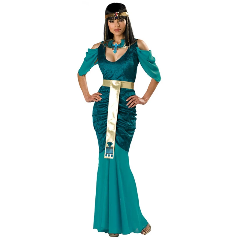 Sexy Teal Cleopatra And Marc Antony Halloween Costume For Women Off Shoulder Fancy Dress Adults Egyptian Goddess Jewel Costumes
Sexy Teal Cleopatra And Marc Antony Halloween Costume For Women Off Shoulder Fancy Dress Adults Egyptian Goddess Jewel Costumes