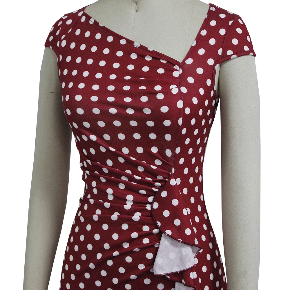 Berydress Винтаж Кепки рукава женские рюшами Обтягивающее Платье-футляр Vestido