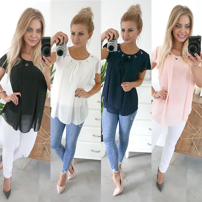 Hirigin 2017 Sexy Women Blouses Casual Loose Chiffon Short Sleeve Blouse Solid Color Belt Outwear New Style
Hirigin 2017 Sexy Women Blouses Casual Loose Chiffon Short Sleeve Blouse Solid Color Belt Outwear New Style