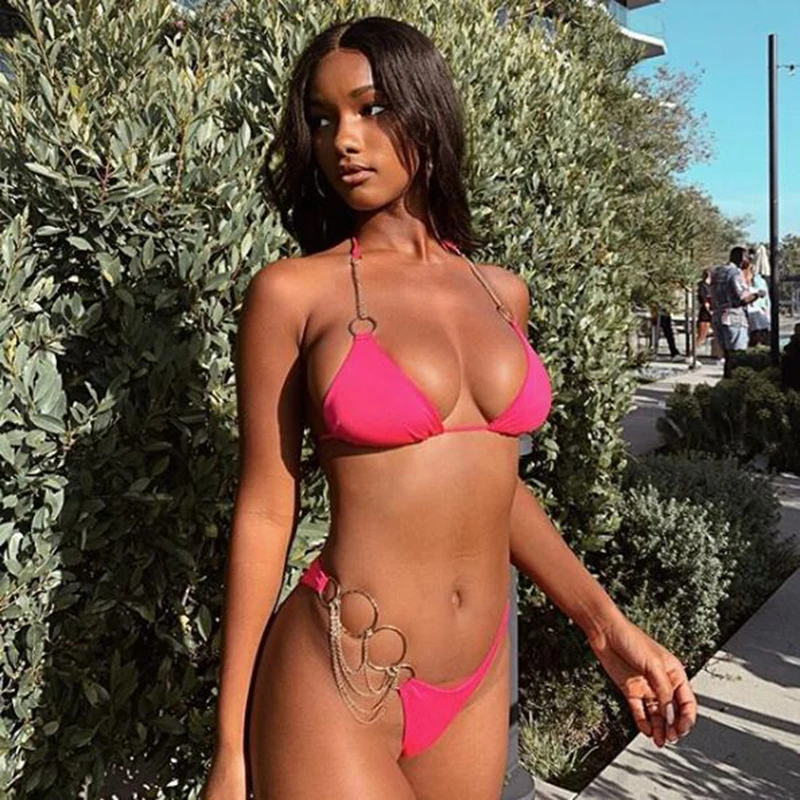 Body Chain Necklace Jewelry Bikini Set Micro Push Up Swim Suit Buckle Ring Mini Thong Bikini
Body Chain Necklace Jewelry Bikini Set Micro Push Up Swim Suit Buckle Ring Mini Thong Bikini