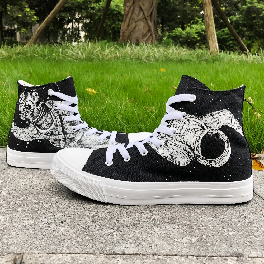 Wen Design Astronaut Outer Space Oceanaut Ocean Hand Painted Athletic Shoes Black High Top Canvas Sneakers Men Women Plimsolls
Wen Design Astronaut Outer Space Oceanaut Ocean Hand Painted Athletic Shoes Black High Top Canvas Sneakers Men Women Plimsolls