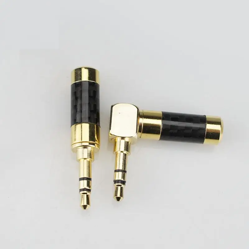 

3.5mm earphone plug Carbon fiber gold plated DIP/Curved 10pcs