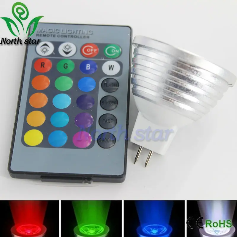 Светодиодный 16 цветов RGB прожектор E27/E14/GU10/MR16 AC 86 265v MR16 DC12v цветной светодиодный