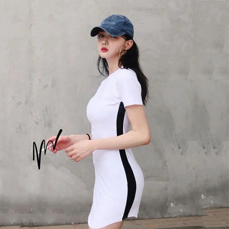 Women Short Sleeve Slim T-shirt Dresses Summer O-Neck Bodycon Striped Printed Sexy Mini Dress
Women Short Sleeve Slim T-shirt Dresses Summer O-Neck Bodycon Striped Printed Sexy Mini Dress