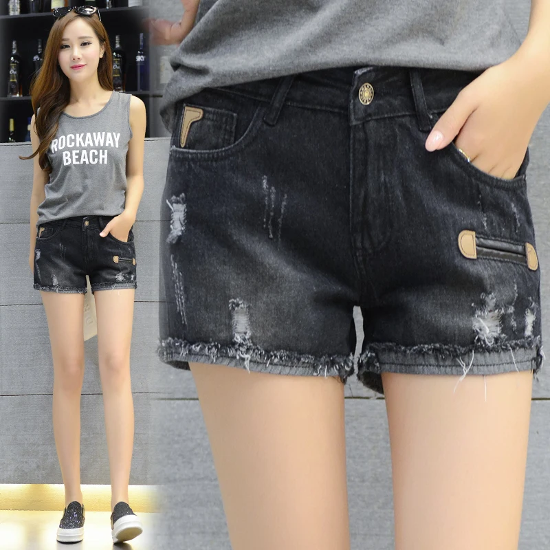 Denim shorts female 2018 new high waist plus large size shorts black jeans summer fashion shorts women
Denim shorts female 2018 new high waist plus large size shorts black jeans summer fashion shorts women