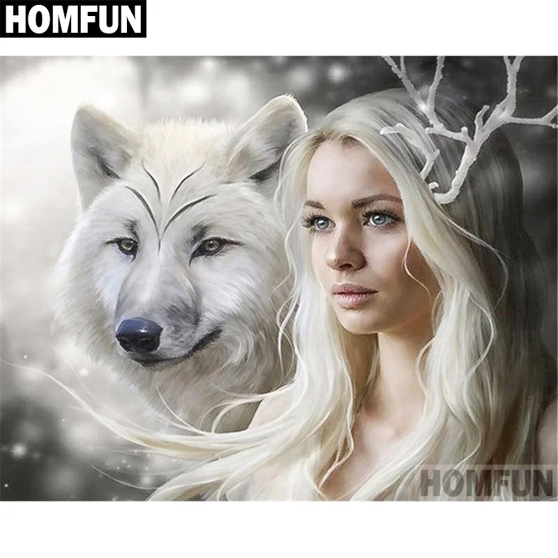 HOMFUN Full Square/Round Drill 5D DIY Diamond Painting "Woman wolf" Embroidery Cross Stitch 5D Home Decor Gift A06614
HOMFUN Full Square/Round Drill 5D DIY Diamond Painting "Woman wolf" Embroidery Cross Stitch 5D Home Decor Gift A06614