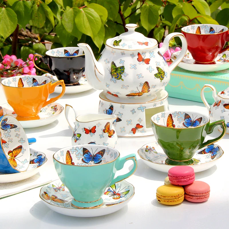 Ceramic Bone China Coffee Set Afternoon Tea Set for Gift Butterfly Design Party Weeding
Ceramic Bone China Coffee Set Afternoon Tea Set for Gift Butterfly Design Party Weeding