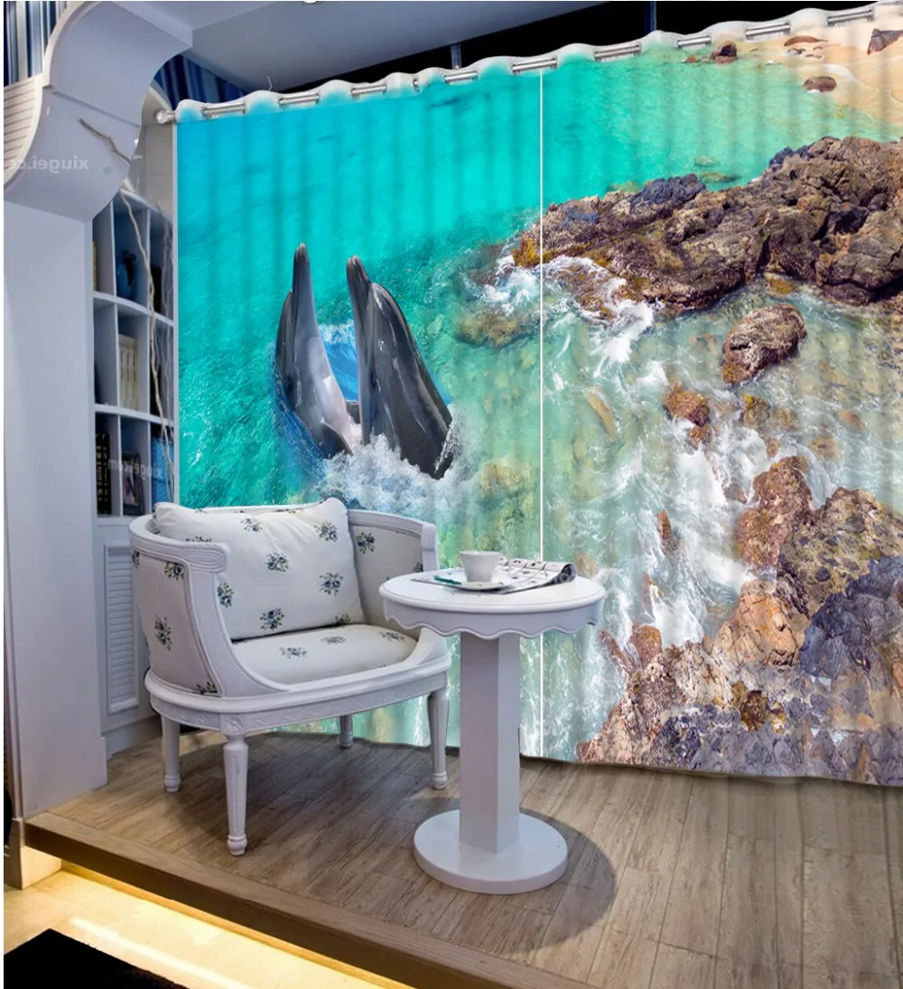Photo Customize size 3D curtains ocean dolphin fashion decor home decoration for bedroom
Photo Customize size 3D curtains ocean dolphin fashion decor home decoration for bedroom