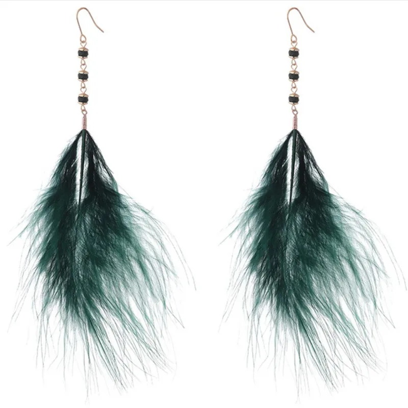 2021 Fairy ostrich feather earrings White Green Gery Color Personality geometric long feather Girl Fashion Women Dangle Earrings
2021 Fairy ostrich feather earrings White Green Gery Color Personality geometric long feather Girl Fashion Women Dangle Earrings
