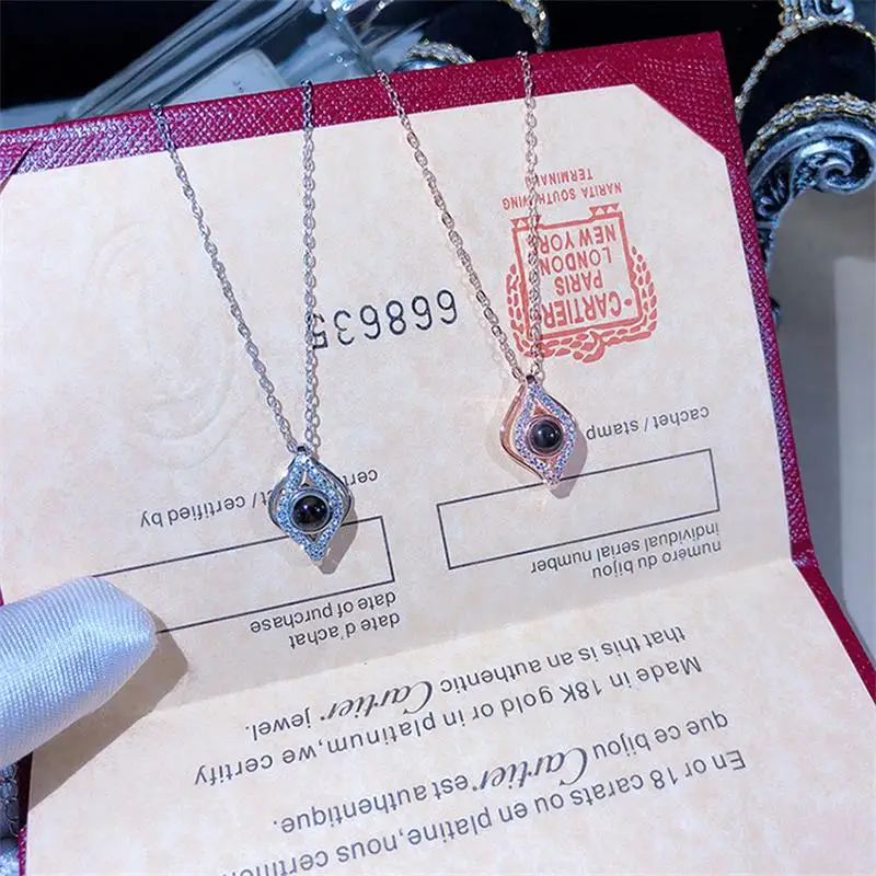 S925 sterling S demon eye pendant 100 languages I love you necklace Valentine's Day to give her the most beautiful gift
S925 sterling S demon eye pendant 100 languages I love you necklace Valentine's Day to give her the most beautiful gift