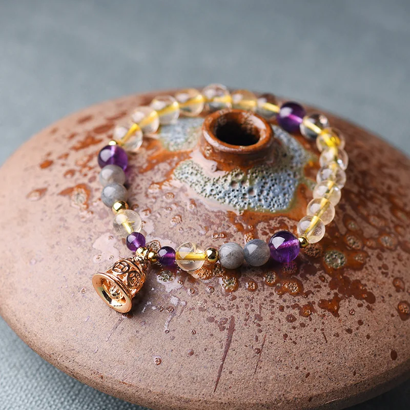Romantic Amethyst 14k Gold Bell Bracelet for Women Vintage Yellow Citrine Gemstone Strand Bracelets Fine Party Jewelry
Romantic Amethyst 14k Gold Bell Bracelet for Women Vintage Yellow Citrine Gemstone Strand Bracelets Fine Party Jewelry