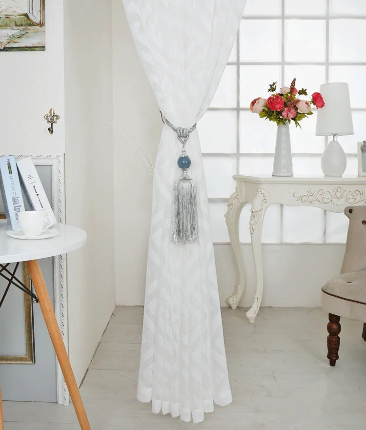European White Jacquard Voile Curtains Bedroom Sheer Curtains for Living Room Tulle Window Curtains/Panels Window Screening
European White Jacquard Voile Curtains Bedroom Sheer Curtains for Living Room Tulle Window Curtains/Panels Window Screening