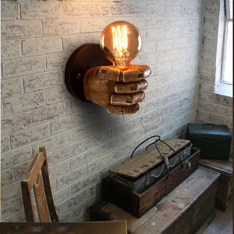 Wall light fixture Creative Fist Resin Wall Lamps Decoration Cafe Restaurant Bar Bedroom Wall Lamp E27 AC90V-260V
Wall light fixture Creative Fist Resin Wall Lamps Decoration Cafe Restaurant Bar Bedroom Wall Lamp E27 AC90V-260V
