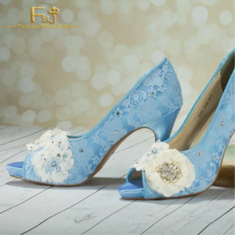 FSJ Women Shoes Ladies Pumps 2021 Spring Autumn Blue Lace Flower Wedding Peep Toe Rhinestone Stile Big Size Shoe 11 12 13
FSJ Women Shoes Ladies Pumps 2021 Spring Autumn Blue Lace Flower Wedding Peep Toe Rhinestone Stile Big Size Shoe 11 12 13